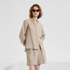 Pomandère SHOP Side-Buttoned Blouse