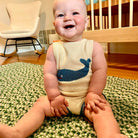 Estella SHOP Sleeveless Knit Whale Baby Romper