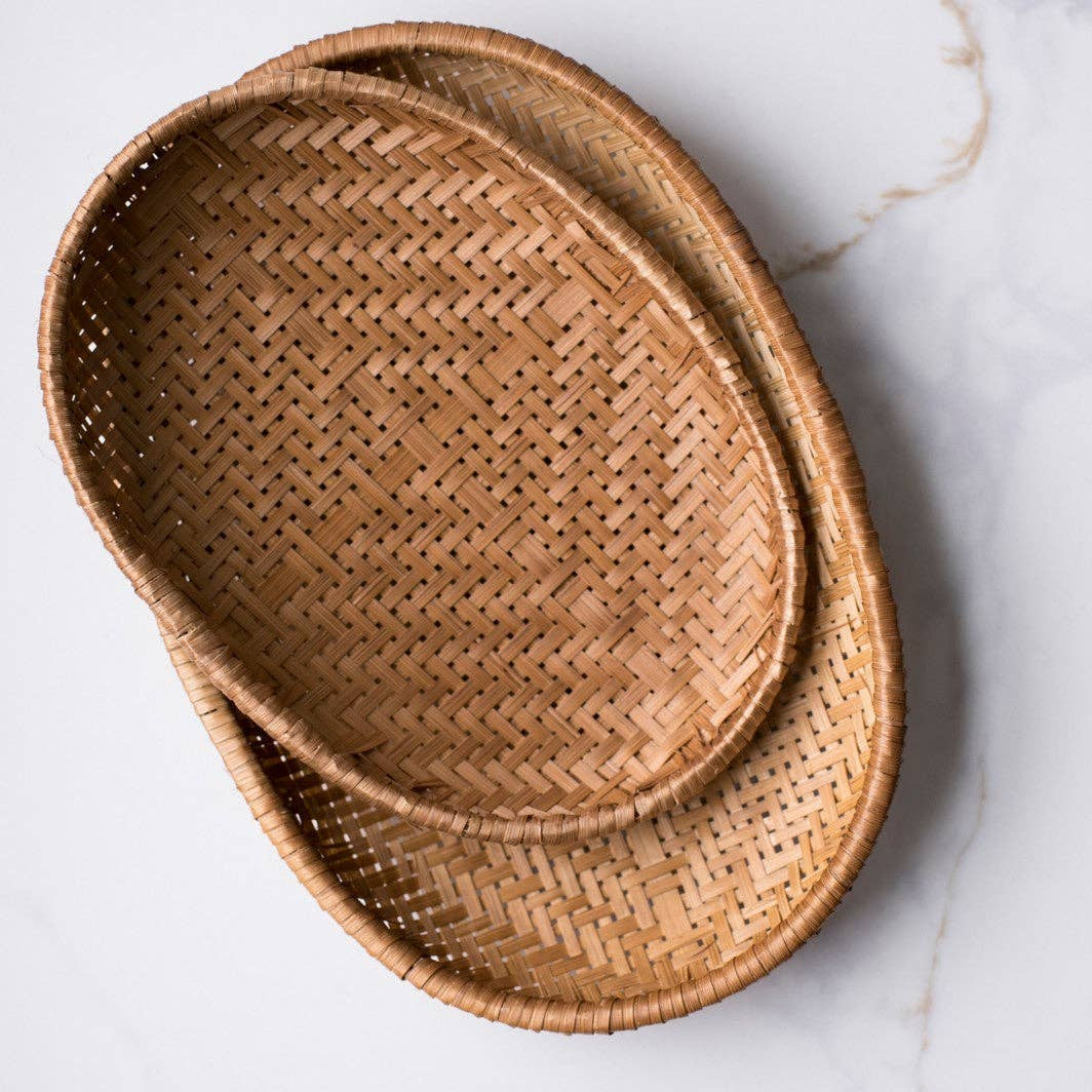 Fodory SHOP Smoked Bamboo Basket Tray