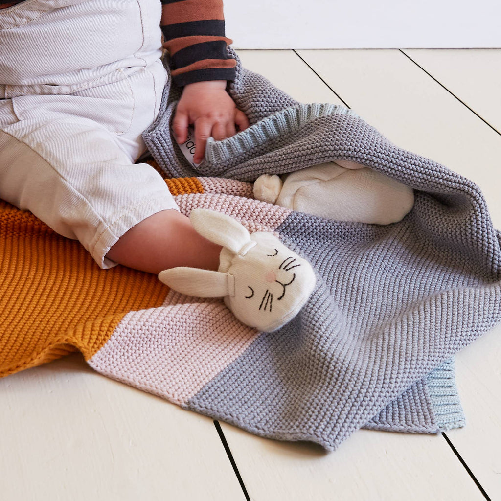 Sophie Home Ltd Sophie Home Ltd - Cotton Knit Baby Booties - Ivory Rabbit