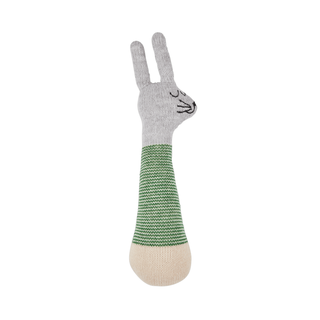 Sophie Home Ltd Sophie Home Ltd - Cotton Knit Baby Rattle Toy - Rabbit Green