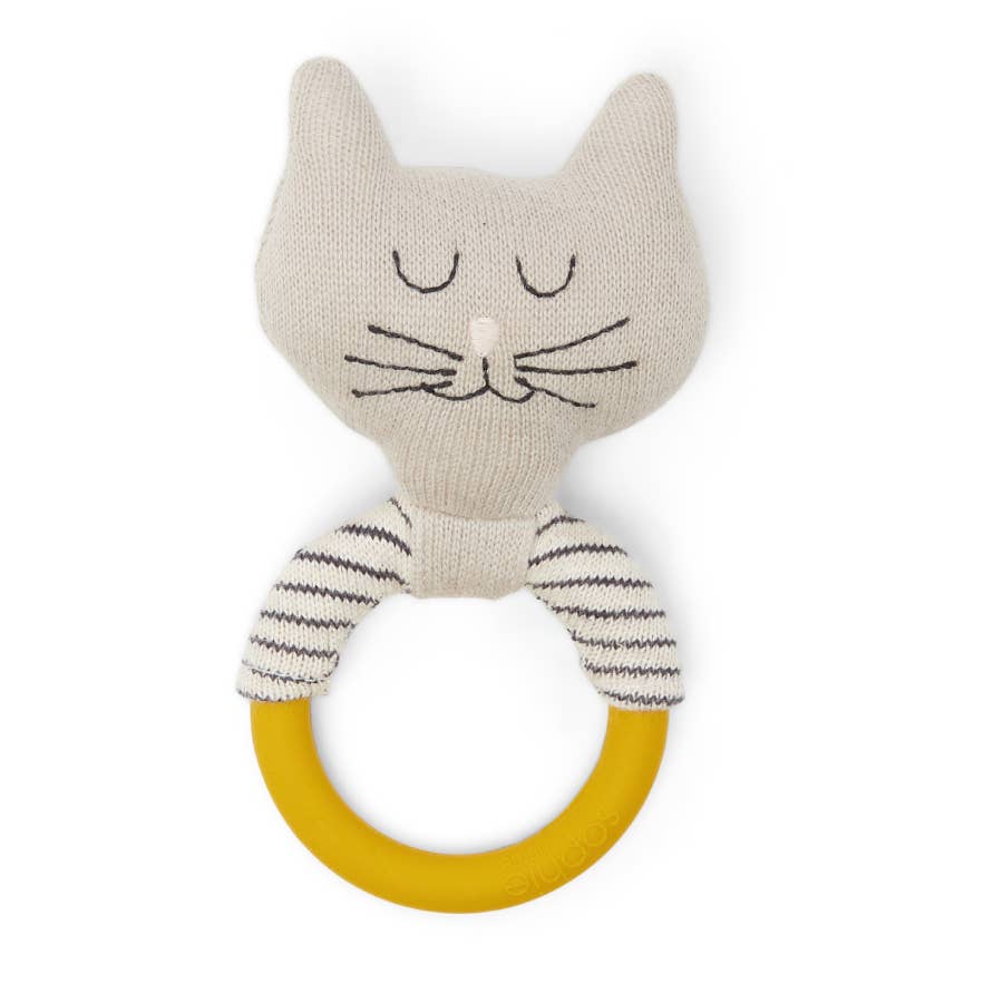 Sophie Home Ltd Sophie Home Ltd - Cotton Knit & Silicone Teether Rattle - Cat