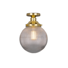 Mullan Lighting Lighting Polished Brass Stanley Prismatic Glass Globe Ceiling Light