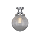 Mullan Lighting Lighting Polished Chrome Stanley Prismatic Glass Globe Ceiling Light