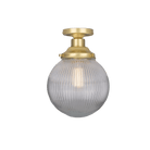 Mullan Lighting Lighting Satin Brass Stanley Prismatic Glass Globe Ceiling Light