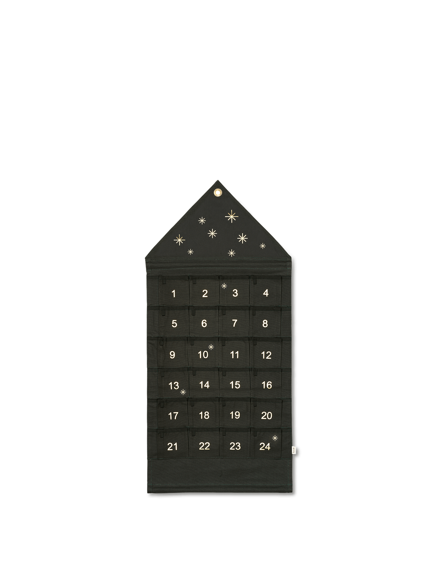 Ferm Living Holiday Dark Green/Dull Gold Star Christmas Calendar