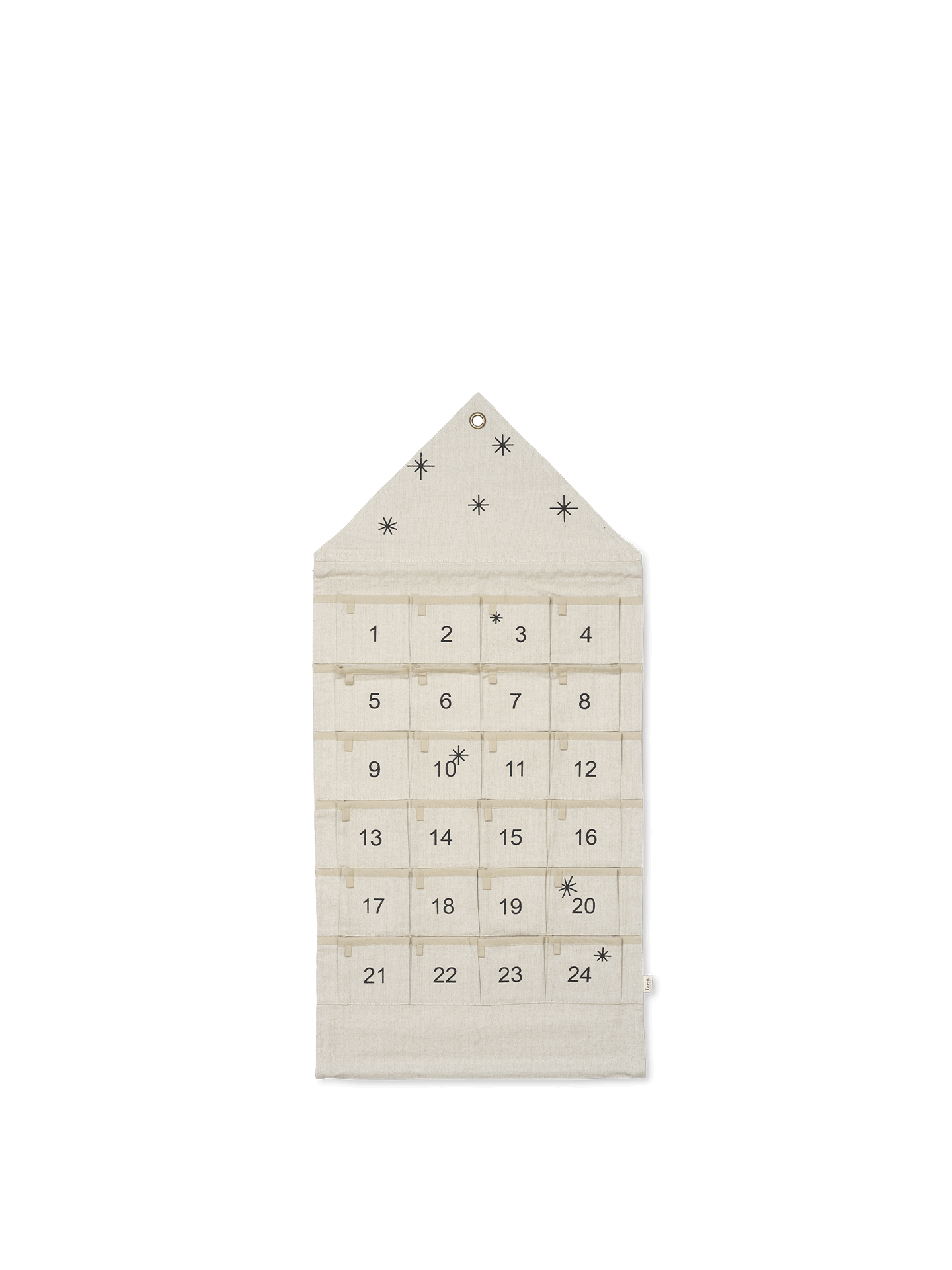 Ferm Living Holiday Sand/Black Star Christmas Calendar