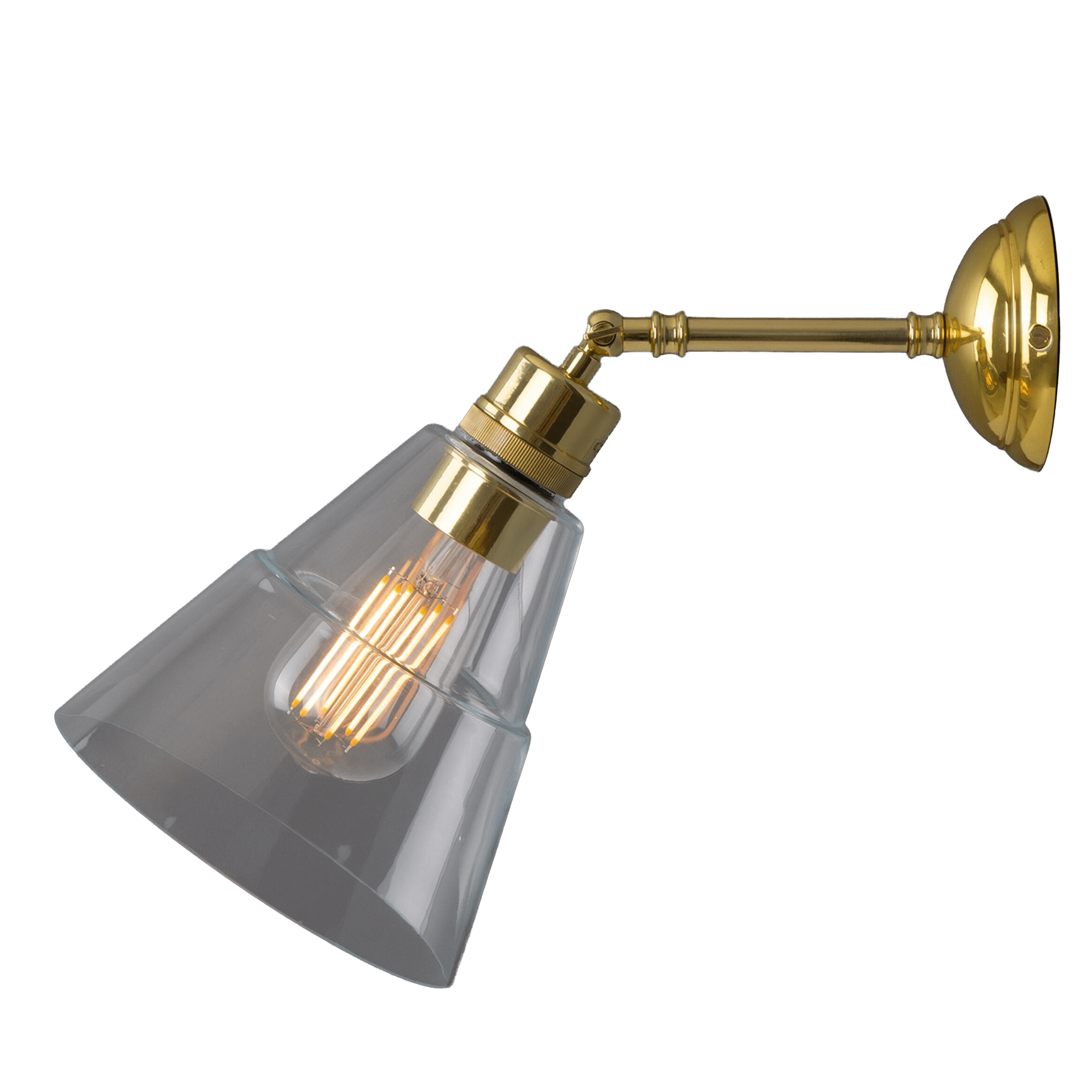 Mullan Lighting Lighting Straff Vintage Clear Glass Cone Wall Sconce