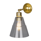 Mullan Lighting Lighting Polished Brass Straff Vintage Clear Glass Cone Wall Sconce