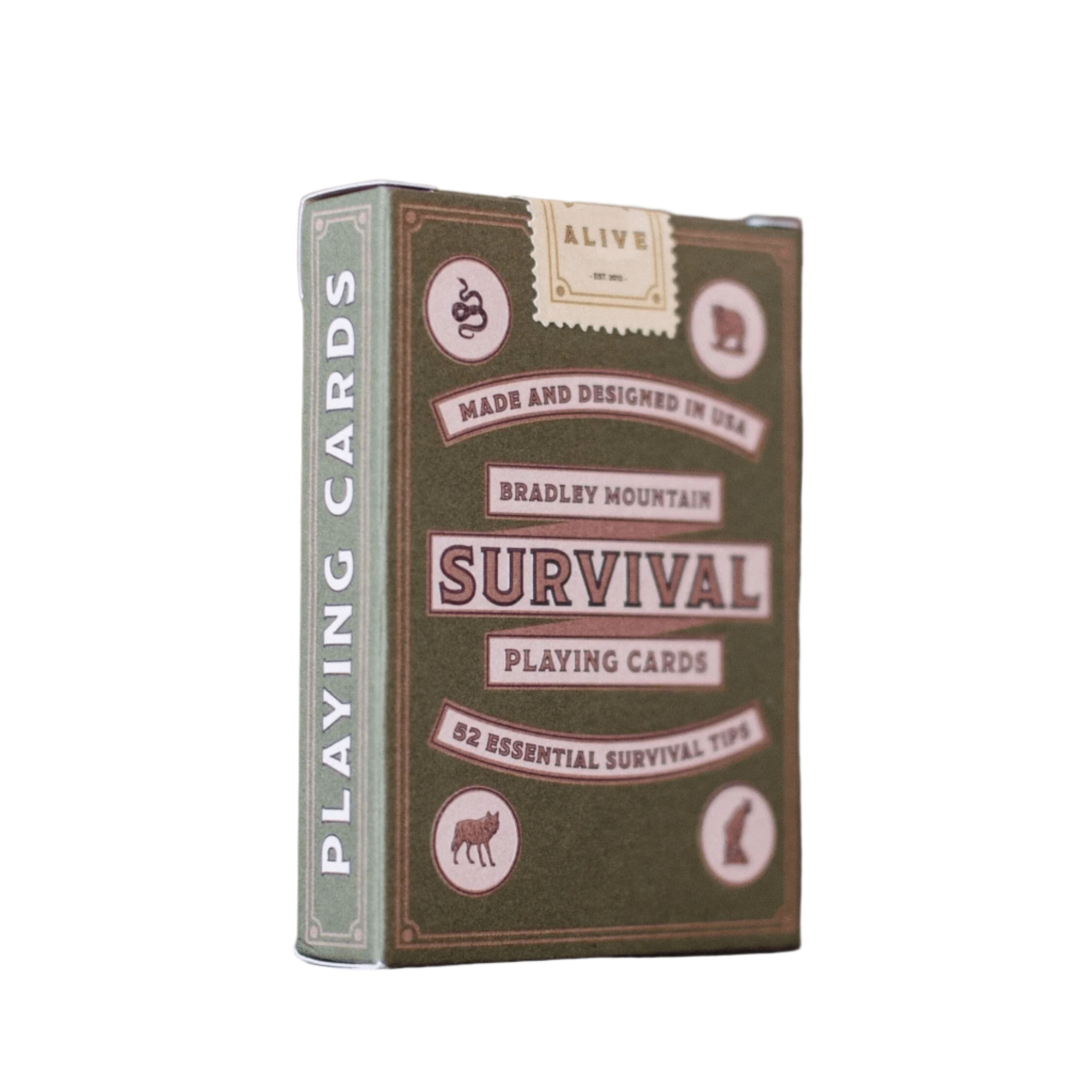 Bradley Mountain Stationery Green Survival Playing Cards