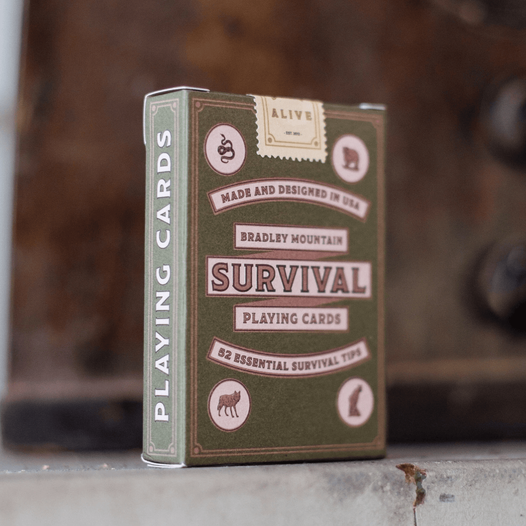 Bradley Mountain Stationery Green Survival Playing Cards