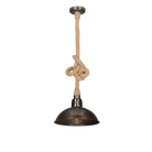 Mullan Lighting Lighting Tahiti Jute Rope Pendant Light with Vintage Brass Shade