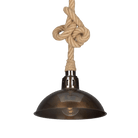 Mullan Lighting Lighting Tahiti Jute Rope Pendant Light with Vintage Brass Shade