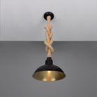 Mullan Lighting Lighting Tahiti Jute Rope Pendant Light with Vintage Brass Shade