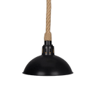 Mullan Lighting Lighting Powder-coated Matte Black / 39.25" (100cm) Tahiti Jute Rope Pendant Light with Vintage Brass Shade