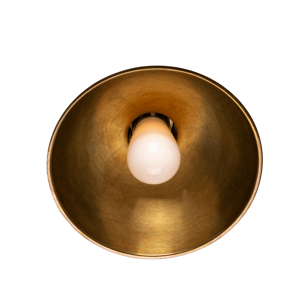 Mullan Lighting Lighting Antique Brass / Opal Talise Industrial Brass Outdoor Ceiling Light