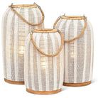 Abbott SHOP Tall Ivory Lanterns with Jute Handles
