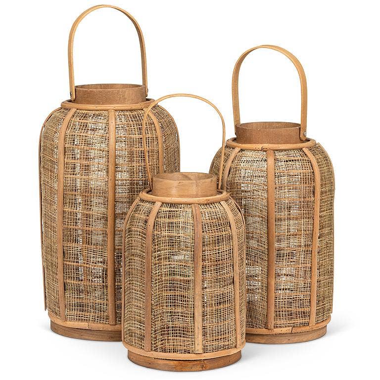 Abbott SHOP Medium Tall Lantern with Handle-Natural