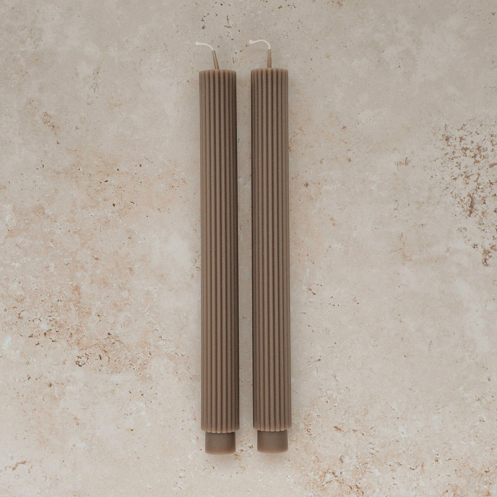 Sunday Edition Candles Taupe Roman Taper Candle