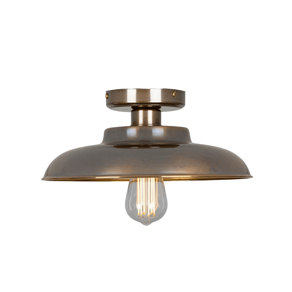 Mullan Lighting Lighting Antique Brass Telal Industrial Factory Ceiling Light