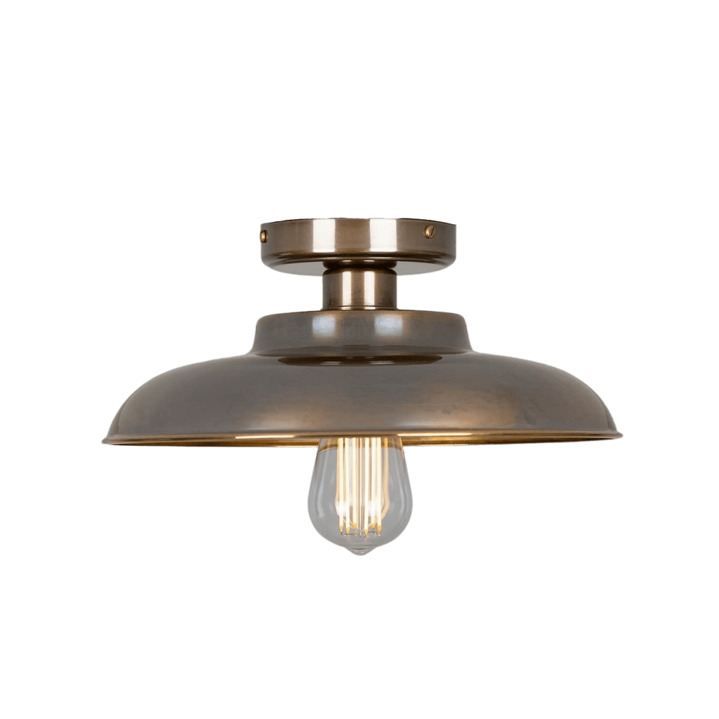 Mullan Lighting Lighting Antique Brass Telal Industrial Factory Ceiling Light