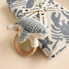 The Blueberry Hill The Blueberry Hill - Teether Whale Cotton Crochet Rattle Baby Gift Spring Summer