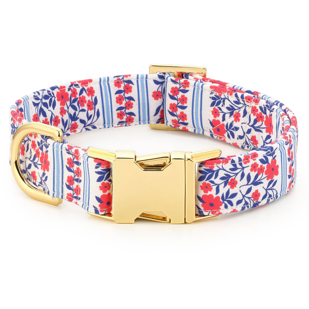 The Foggy Dog Large The Foggy Dog - Red, White, & Bloom 4th of July Dog Collar