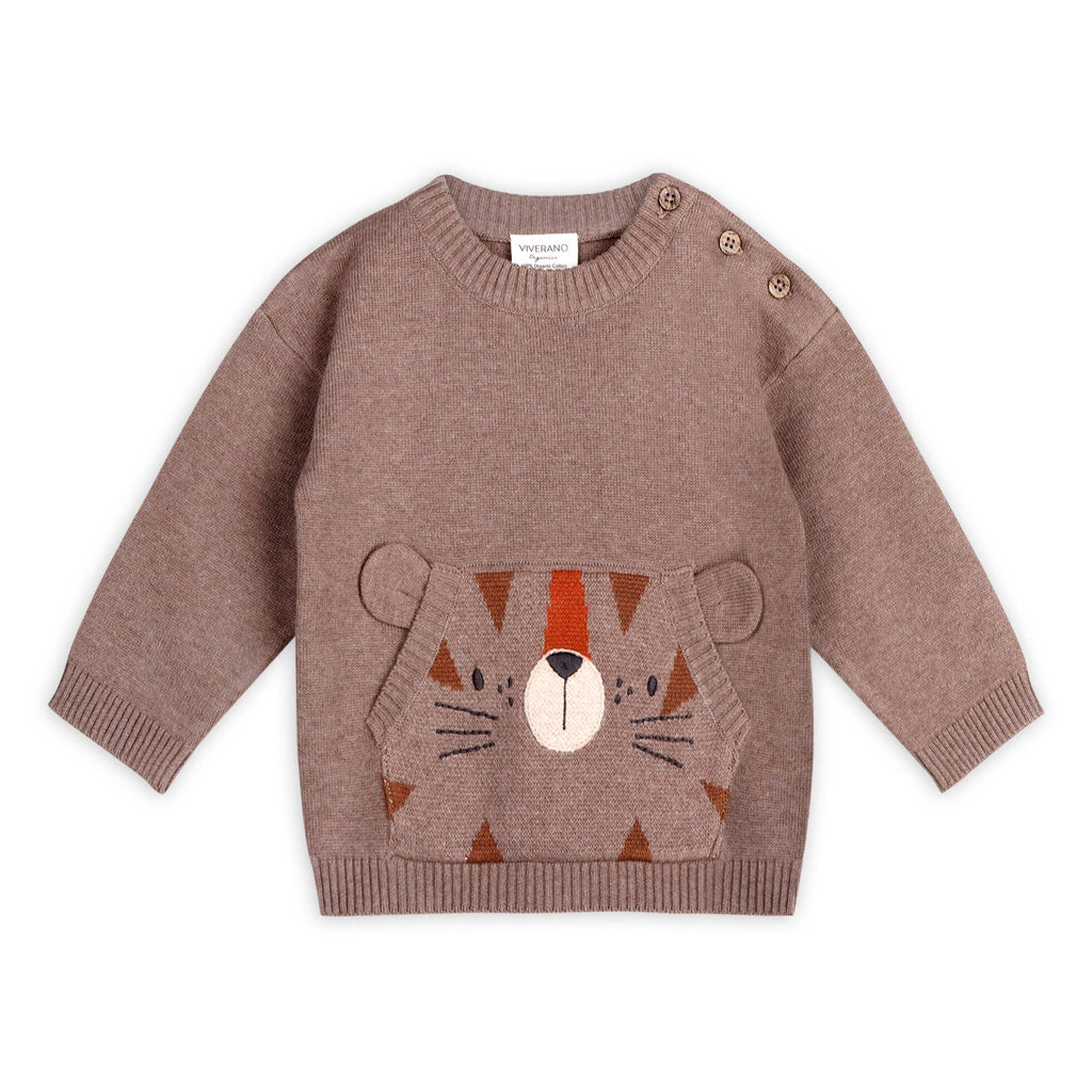 Viverano Organics Baby Clothing 18-24 Mo. Tiger Knit Baby Pullover & Pant Set