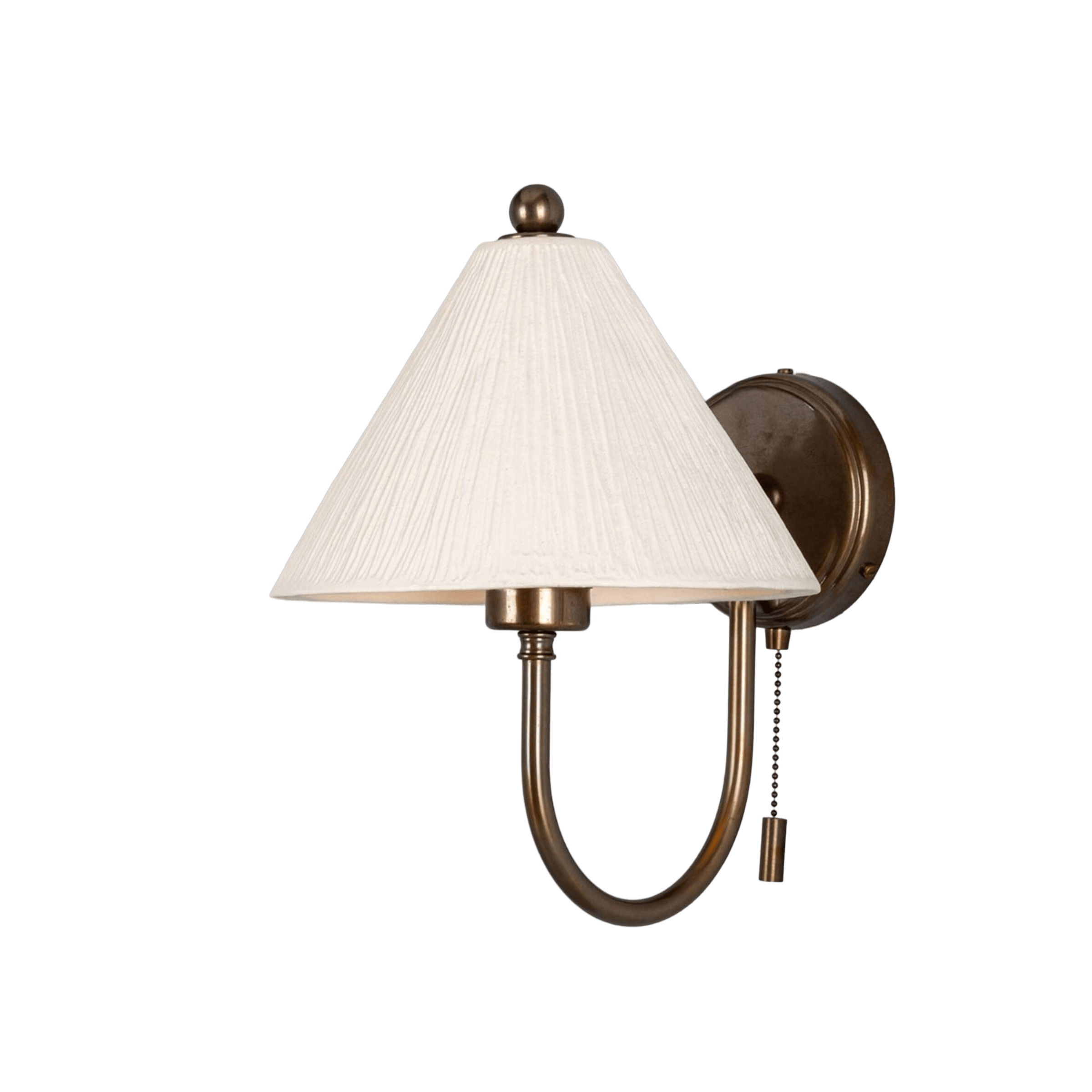 Mullan Lighting Lighting Antique Brass / Plain Brass Tilia Ceramic Cone Wall Sconce