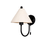 Mullan Lighting Lighting Powder-Coated Matte Black / Plain Brass Tilia Ceramic Cone Wall Sconce