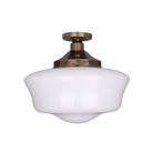 Mullan Lighting Lighting Antique Brass Traditional Schoolhouse Flush Ceiling Light