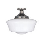 Mullan Lighting Lighting Antique Silver Traditional Schoolhouse Flush Ceiling Light
