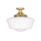 Mullan Lighting Lighting Polished Brass Traditional Schoolhouse Flush Ceiling Light