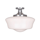 Mullan Lighting Lighting Polished Chrome Traditional Schoolhouse Flush Ceiling Light