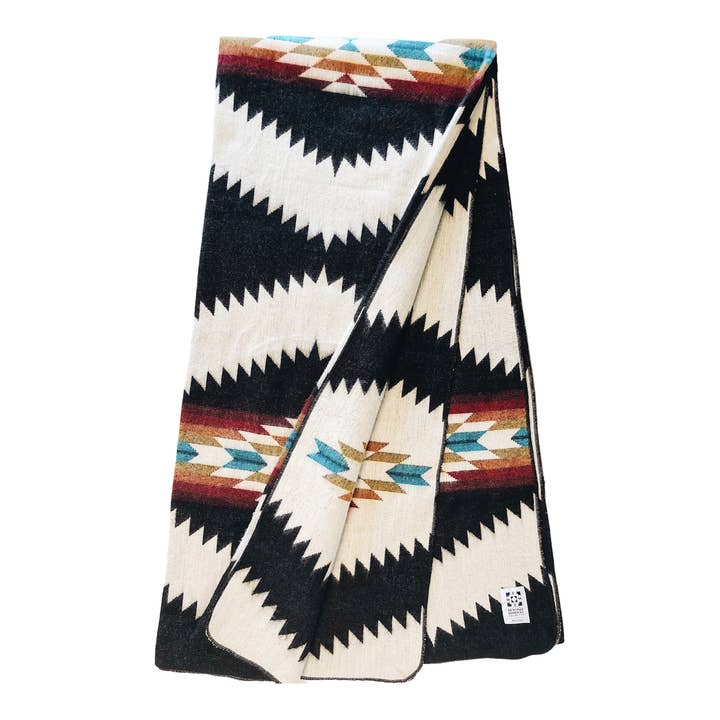 Beyond Borders Collective Bedding Colorful Black Tsachila Blanket
