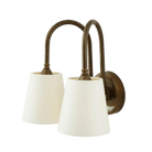 Mullan Lighting Lighting Uppsala Two-Arm Brass Wall Sconce with Fabric Shades