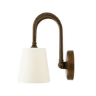 Mullan Lighting Lighting Uppsala Two-Arm Brass Wall Sconce with Fabric Shades