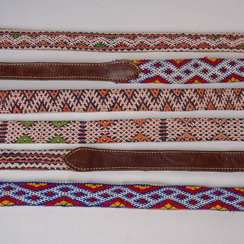 Verve Culture Pet Vintage Kilim & Leather Dog Collar and Leash Set