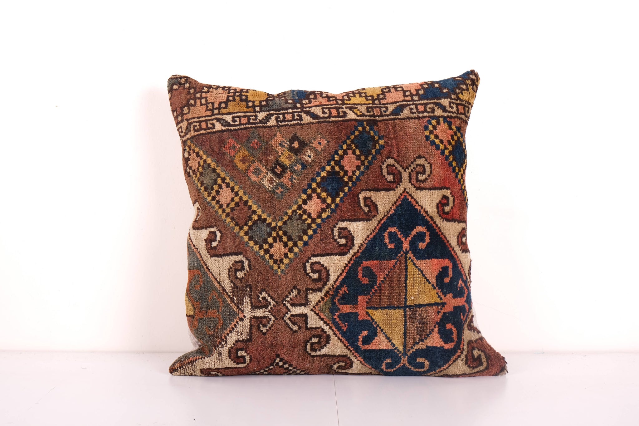 Vintage Turkish Oushak Rug Pillow, Brick Red – Asher Rye