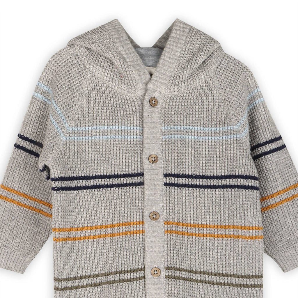 Viverano Organics Viverano Organics - Classic Stripe Sweater Knit Baby Hooded Jumpsuit