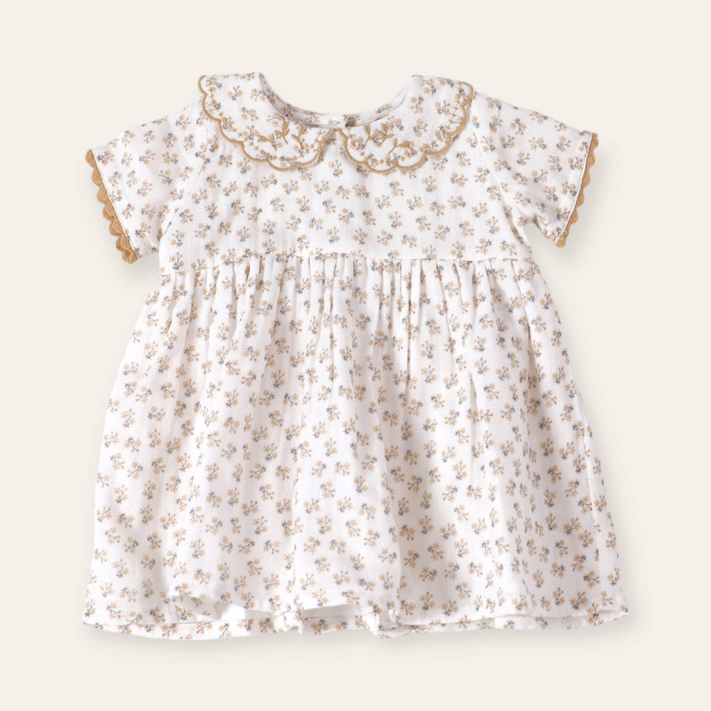 Viverano Organics Viverano Organics - Emilia Ditsy Floral Baby Dress + Bloomer (Organic Muslin)