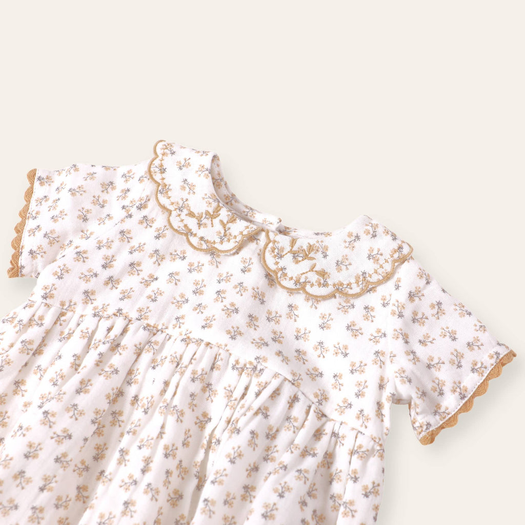 Viverano Organics Viverano Organics - Emilia Ditsy Floral Baby Dress + Bloomer (Organic Muslin)