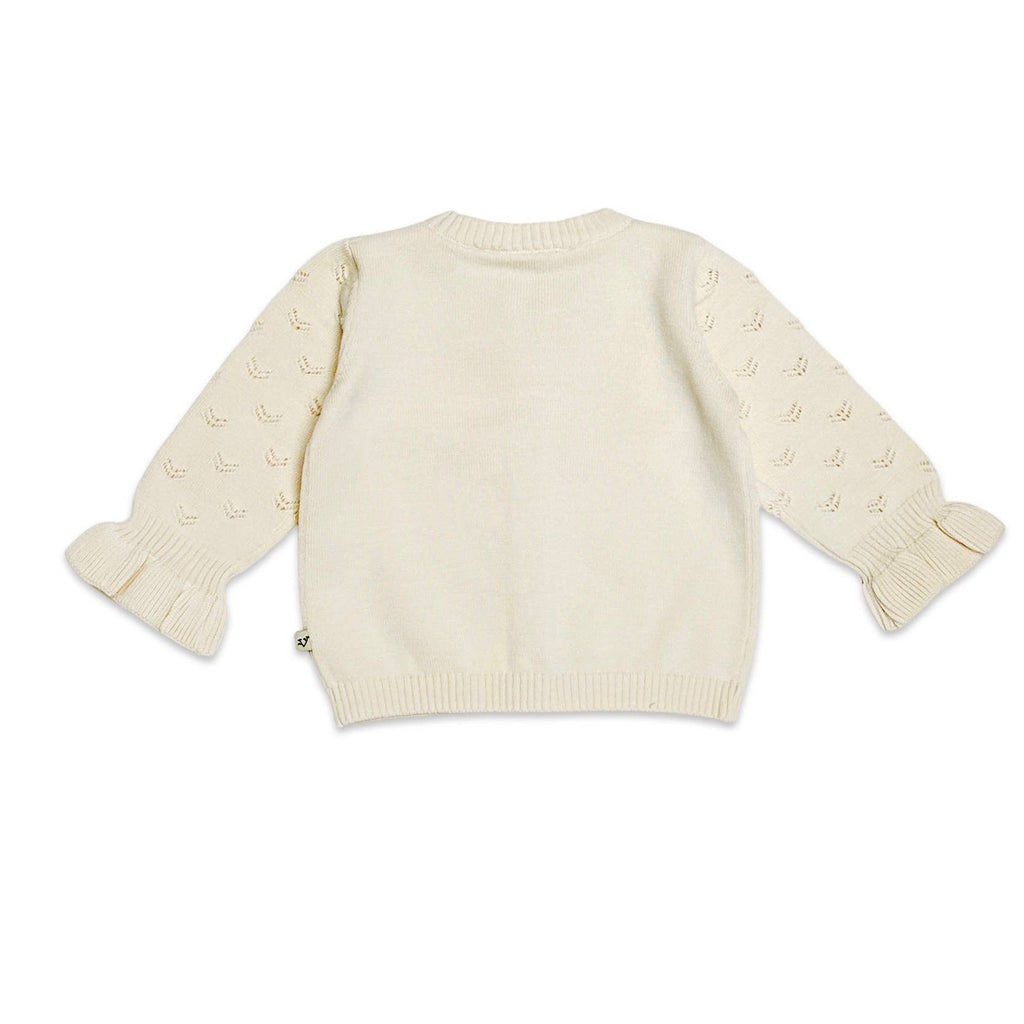 Viverano Organics Viverano Organics - Milan Pointelle Knit Ruffle Baby Cardigan Sweater (Organic)