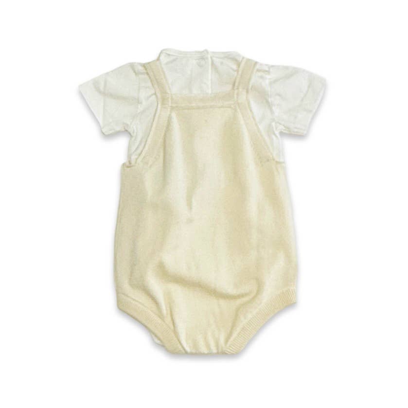Viverano Organics Viverano Organics - Orange Embroidered Knit Baby Romper Set (Organic Cotton)