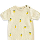 Viverano Organics Viverano Organics - Pineapple Embroidered Pointelle Knit Baby Romper