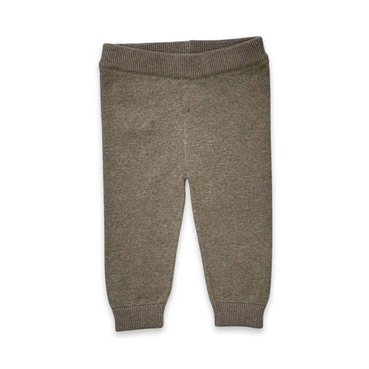 Viverano Organics Cocoa Heather / 0-3M Viverano Organics - Pocket Sweater Knit Baby Legging Pants (Organic Cotton)