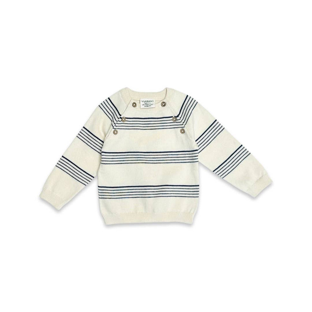 Viverano Organics Viverano Organics - Stripe Sweater Knit Baby Pullover & Pants 2pc SET (Organic)