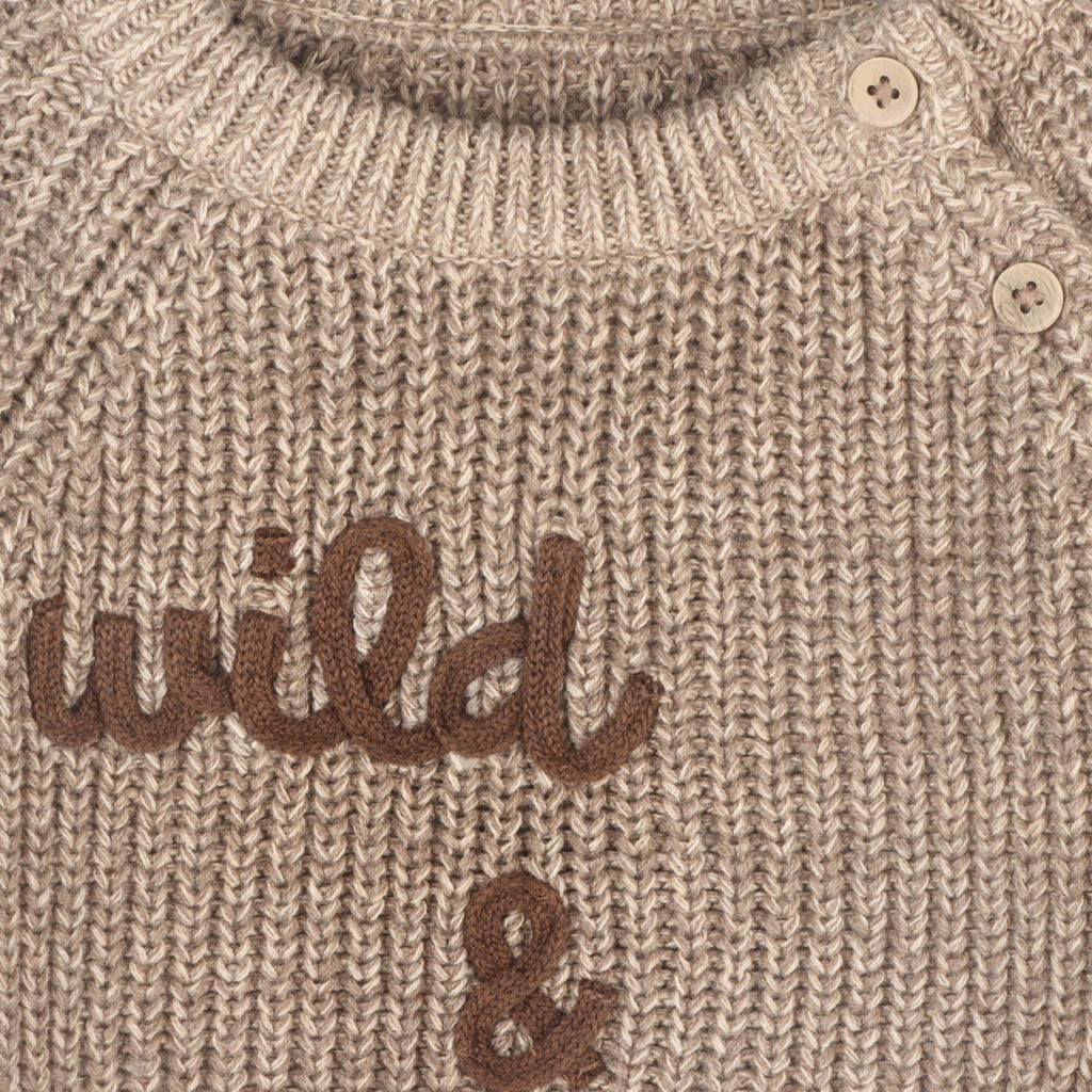 Viverano Organics Viverano Organics - Wild & Free Embroidered Chunky Knit Baby Sweater (Organic)