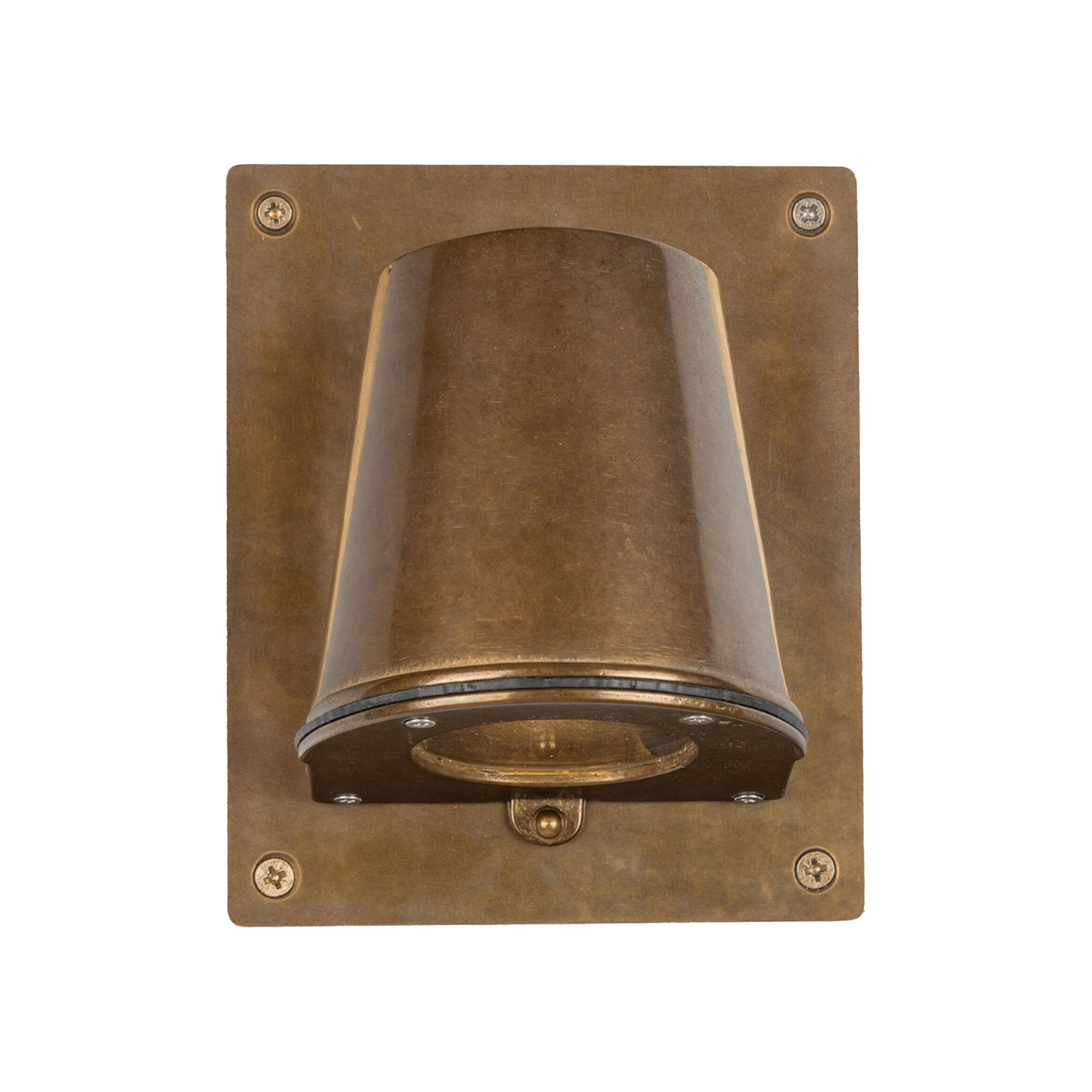Mullan Lighting Lighting Wade Outdoor Brass Wall Spotlight with Back Plate