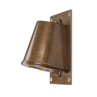 Mullan Lighting Lighting Wade Outdoor Brass Wall Spotlight with Back Plate